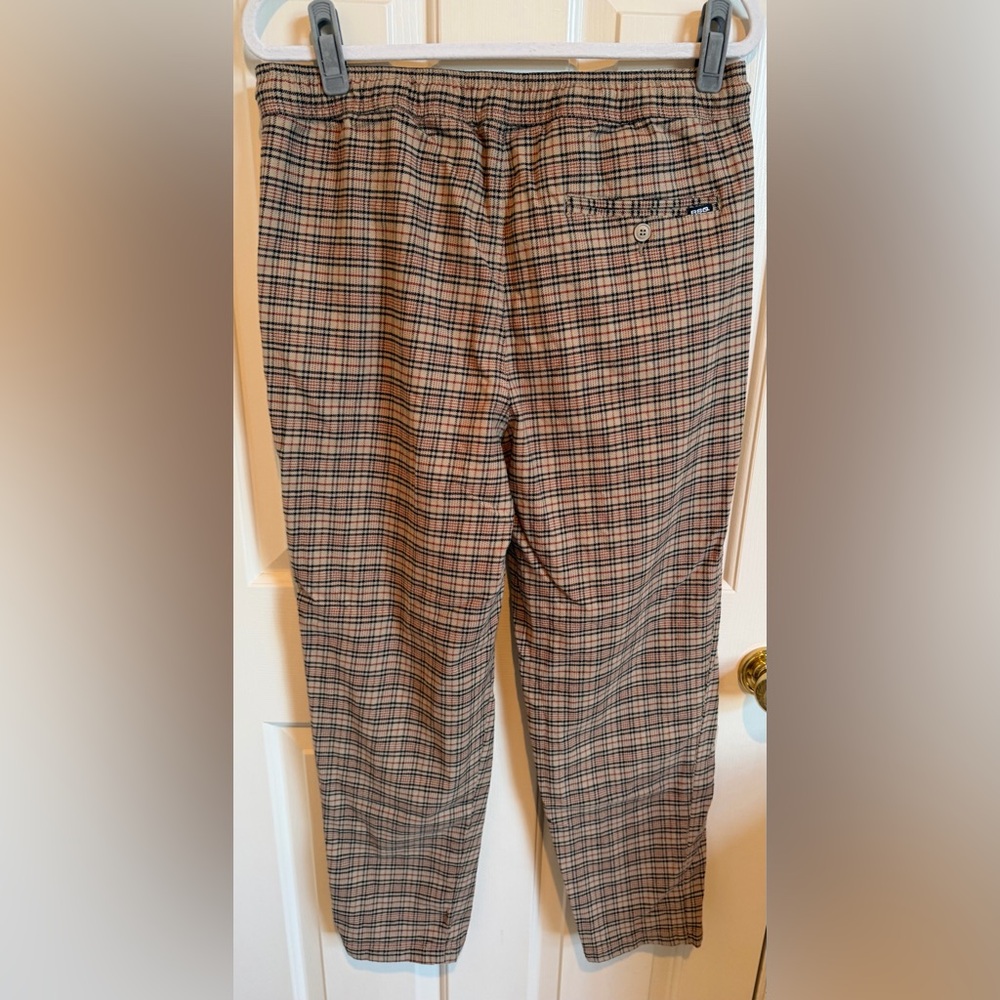 RSQ pull on men’s pants. Size Large. Earth tone plaid. Straight leg. - Picture 2 of 4